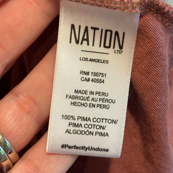 Nation LTD Lelita Dusty Pink Ruffle Front Long Sleeve Tee - size XS - Picture 7 of 7